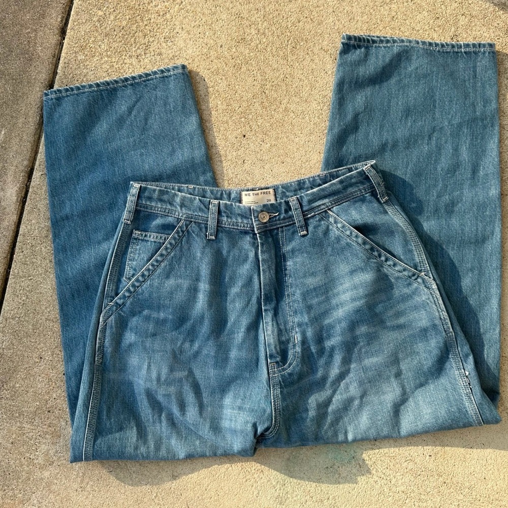 We The Free Free People Wide Leg Jeans Blue Utility Denim 28 - Picture 2 of 7